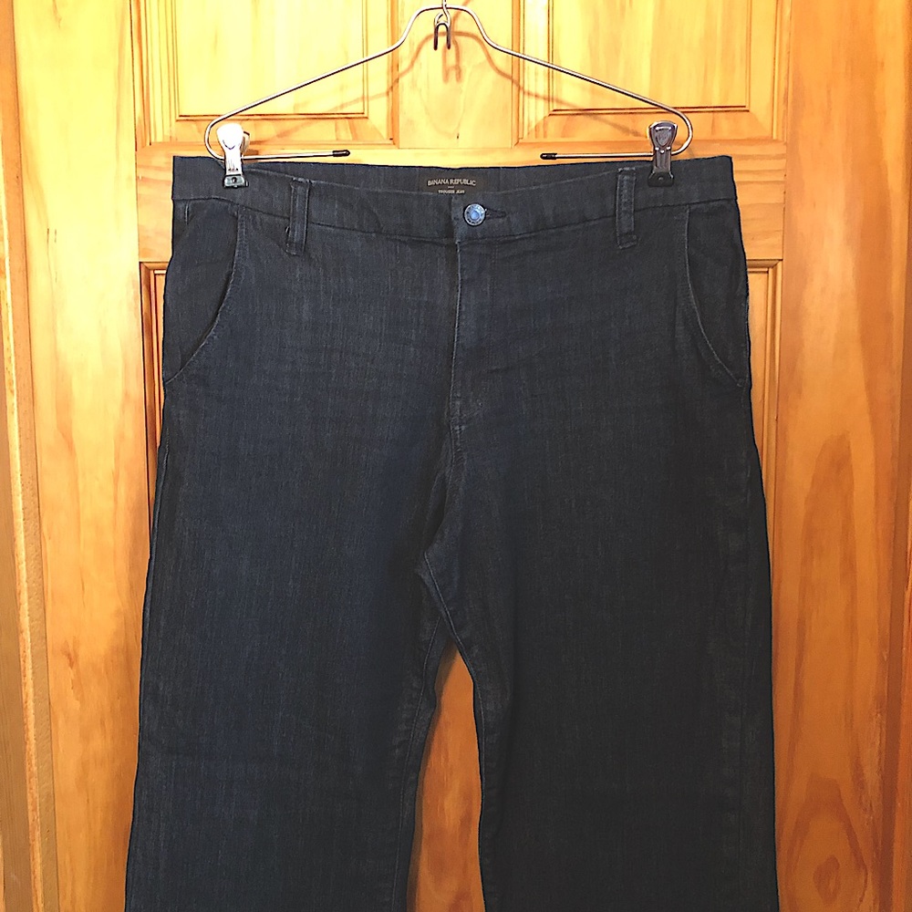 Women’s GREAT Banana Republic Denim Rinse Wide Leg Trouser Jeans 32/14 30.5” L